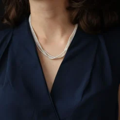 Collier perles de culture et fermoir ancien en or