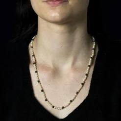 Collier perles de culture et hématites