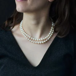 Collier perles de culture double rang