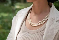 Collier perles de culture trois rangs