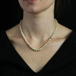 Collier perles de culture et perles d'opales facetté