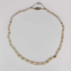 Collier perles de culture et perles d'opales facetté