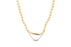 Collier perles de culture et femoir en or jaune