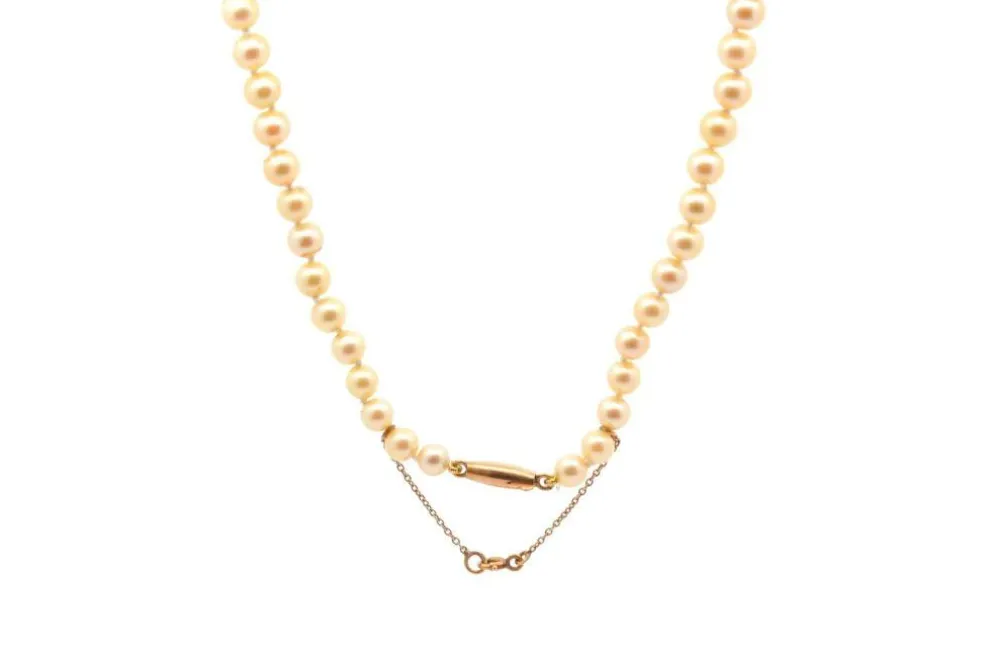 Collier perles de culture et femoir en or jaune