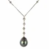 Collier perles de Tahiti et perles de diamant