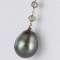 Collier perles de Tahiti et perles de diamant