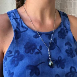 Collier perles de Tahiti et perles de diamant