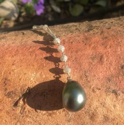 Collier perles de Tahiti et perles de diamant