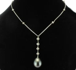 Collier perles de Tahiti et perles de diamant