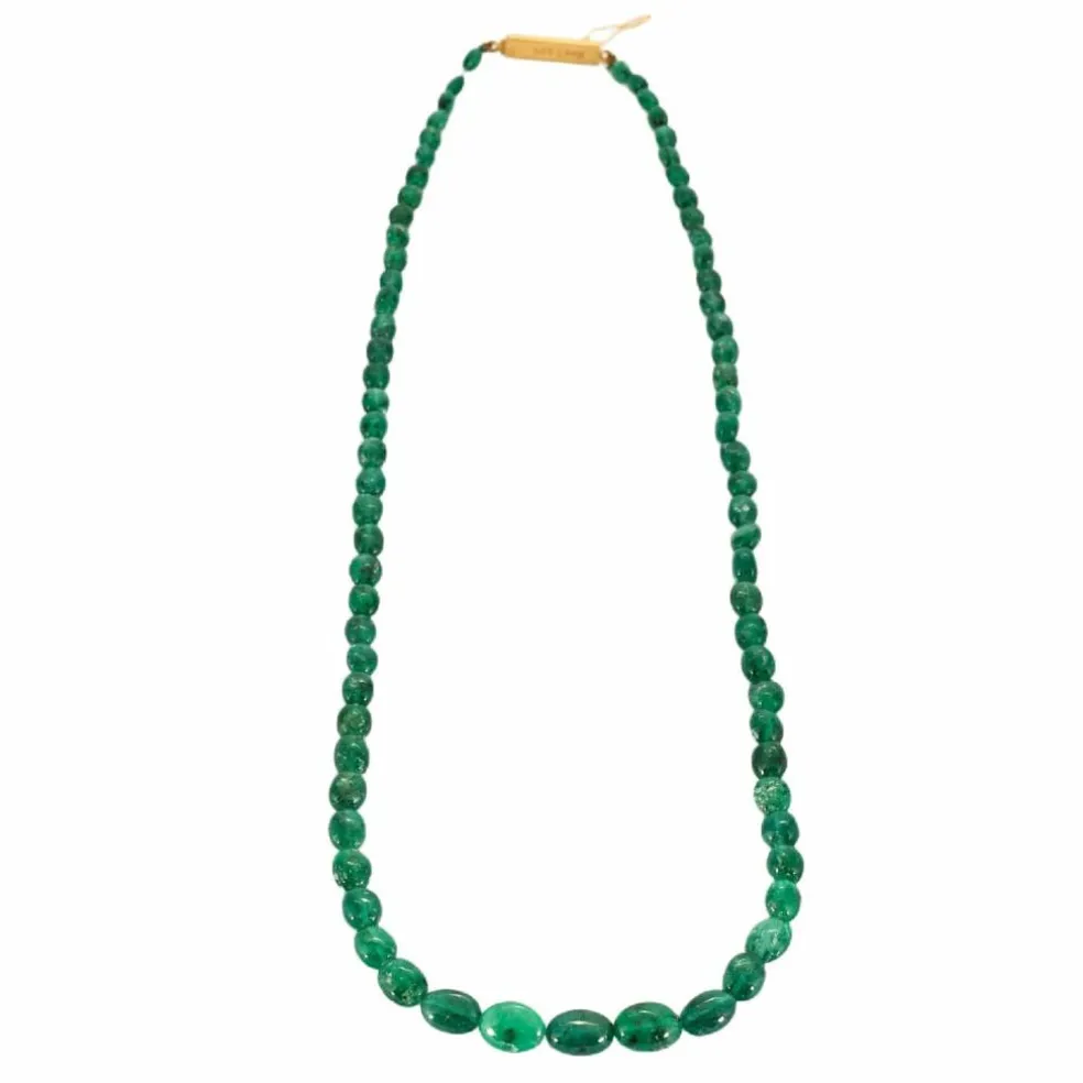 Collier perles d’Émeraudes et or jaune