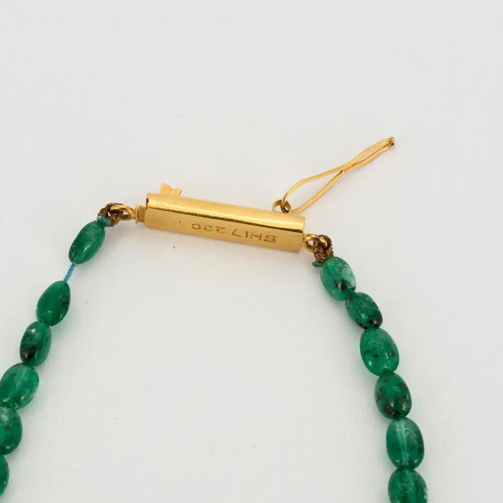 Collier perles d’Émeraudes et or jaune