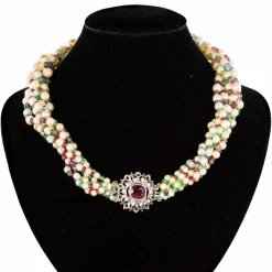Collier Perles, Emeraudes, Saphirs, Rubis et Spinelles