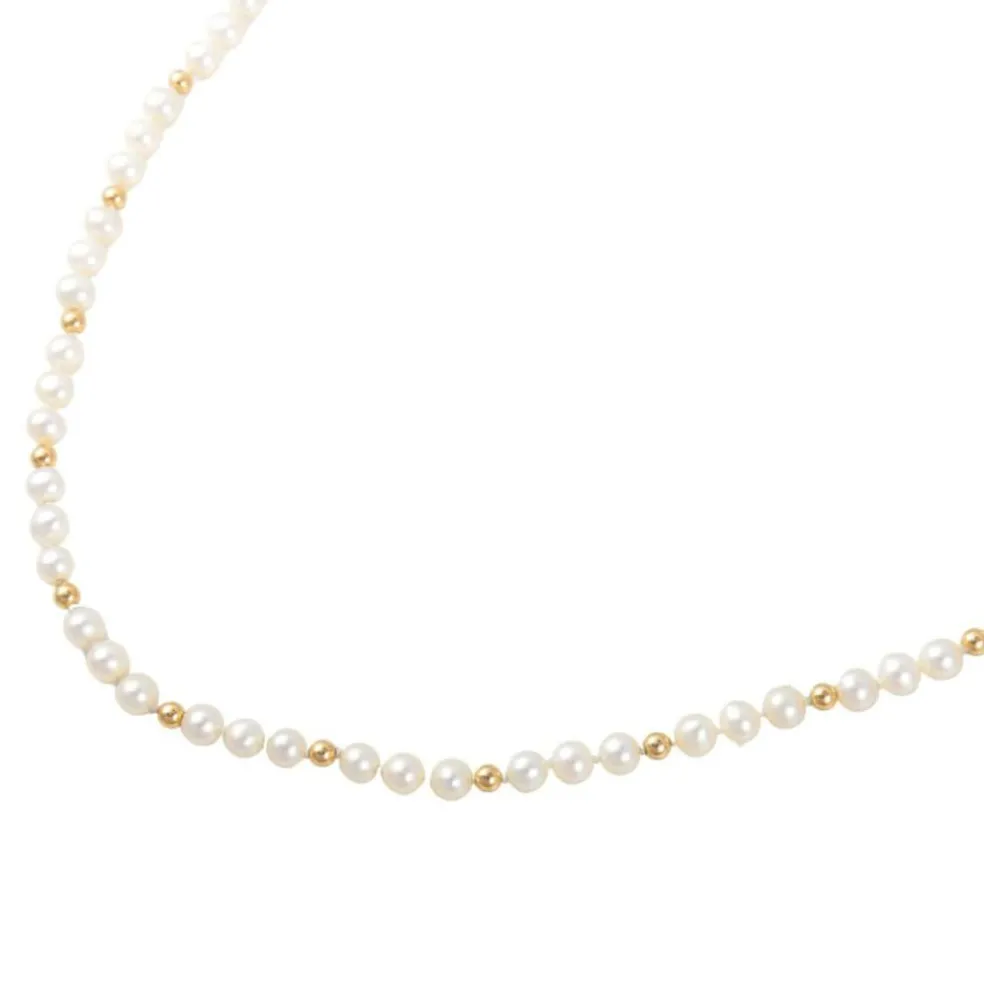 Collier perles et boules or jaune