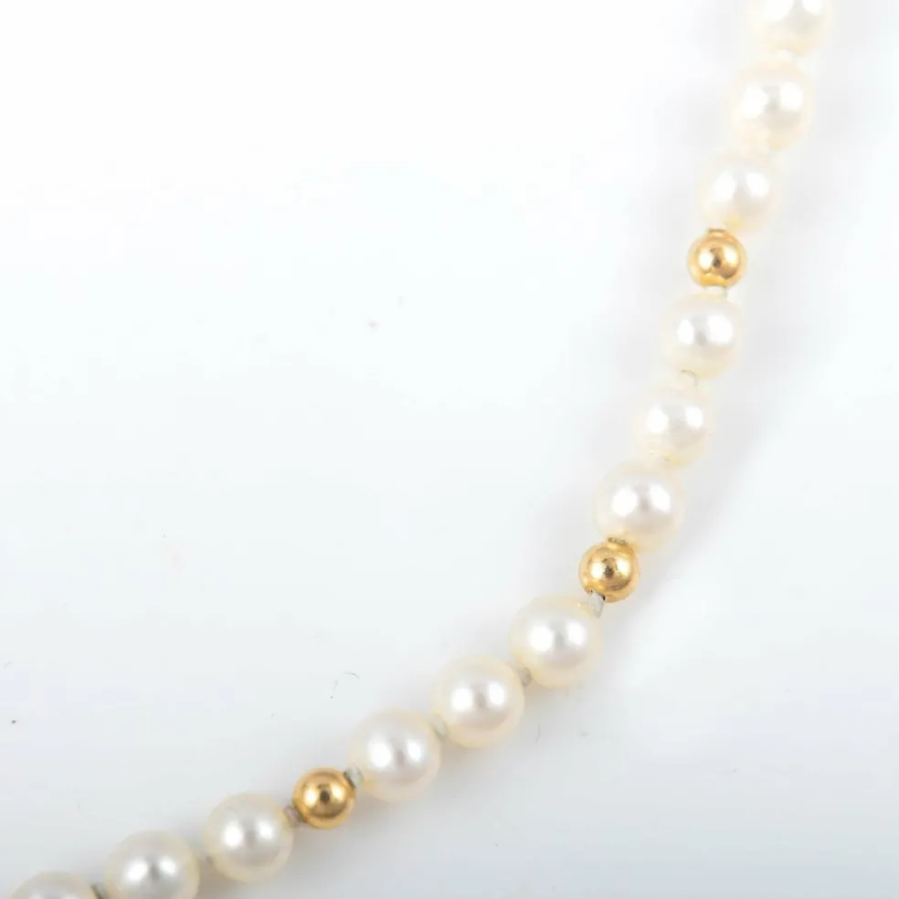 Collier perles et boules or jaune
