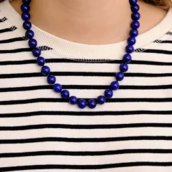 Collier perles Lapis Lazuli, Or