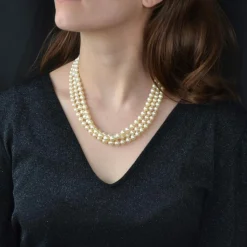 Collier perles triple rang ancien