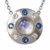 Collier pierre de lune saphirs diamants