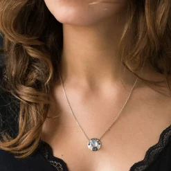 Collier pierre de lune saphirs diamants