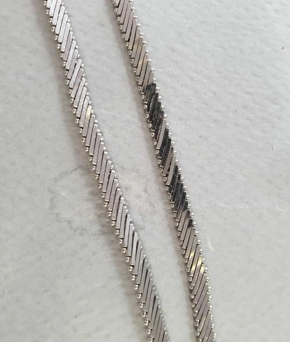 COLLIER PLAT VINTAGE OR BLANC