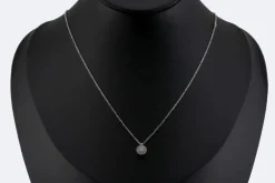 Collier point lumineux en or blanc
