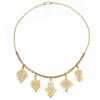 Collier ras de cou en or jaune des années 60 5 médaillons