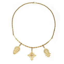 Collier ras de cou en or jaune des années 60