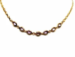 Collier Ras de cou Or jaune Améthyste