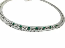 Collier ras du cou diamants et émeraudes certificat IGI
