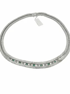 Collier ras du cou diamants et émeraudes certificat IGI