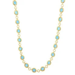 Collier ras du cou émail bleu