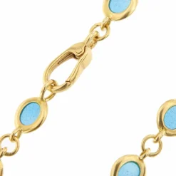 Collier ras du cou émail bleu