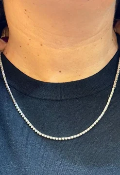 Collier rivière de diamants or blanc