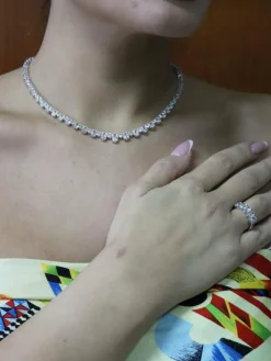 Collier rivière diamants ovales