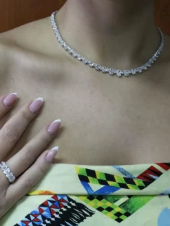Collier rivière diamants ovales