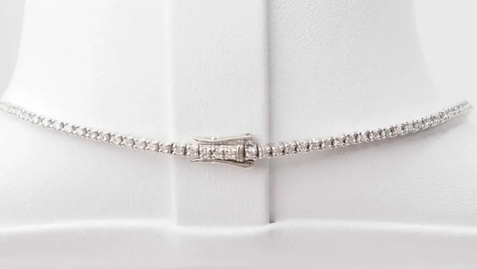 Collier Rivière Diamants Or Blanc