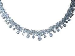 Collier Rivière Diamants Poires or blanc