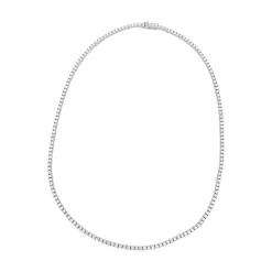 Collier rivière en or blanc, diamants.
