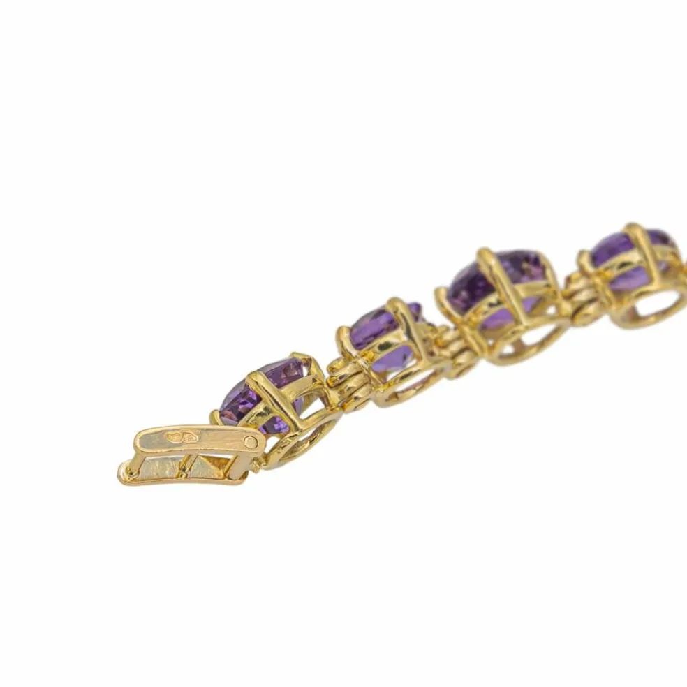 Collier Rivière Or jaune Améthyste
