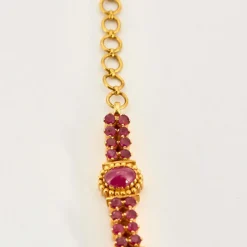 Collier Rivière Rouge or jaune, rubis