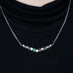 Collier rubis, émeraudes, brillants