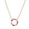 Collier saphirs multi couleurs or rose