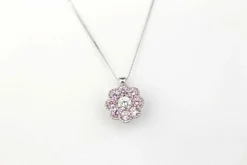 Collier saphirs roses et diamant