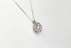 Collier saphirs roses et diamant