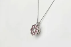 Collier saphirs roses et diamant