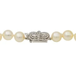 Collier Sautoir Or blanc Perle, Diamant