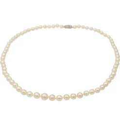 Collier Sautoir Or blanc Perle, Diamant