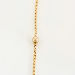 Collier Sautoir or jaune perles de cultures