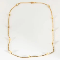 Collier Sautoir or jaune perles de cultures
