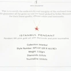 Collier Selim Mouzannar Tourmaline Rose Diamants Or Rose