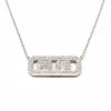 Collier slide or blanc diamants